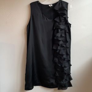 Go International ruffle front sleeveless satin slip dress size XL